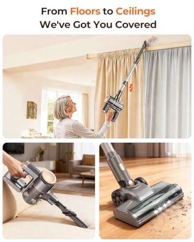 Lightweight Cordless Stick Vacuum Cleaner with Powerful Suction, 40 Min Runtime