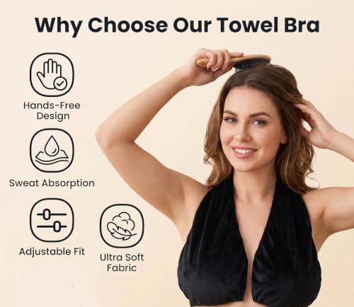 Women's Adjustable Hands-Free Towel Wrap for Post-Shower Comfort