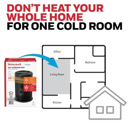 Honeywell 360° Surround Space Heater with Fast 2-Second Warmth, 1500W