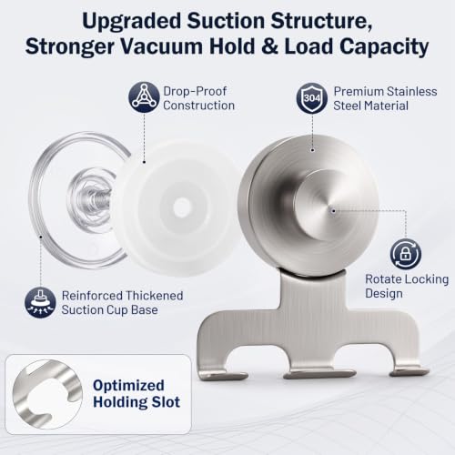 Luxspire Heavy Duty Stainless Steel Razor Holder for Shower - Metallic Silver