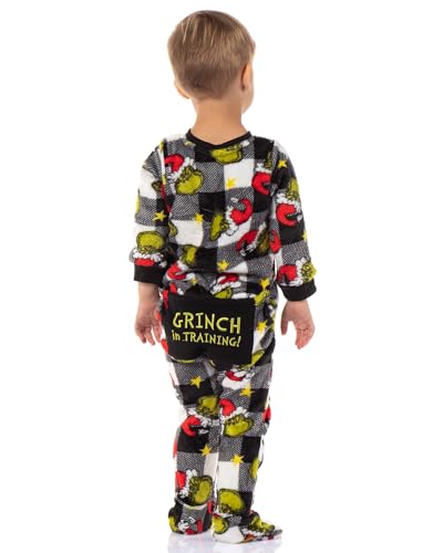 Dr Seuss Grinch Family Pajama Set Infant 12 Months Wht Plaid Variation