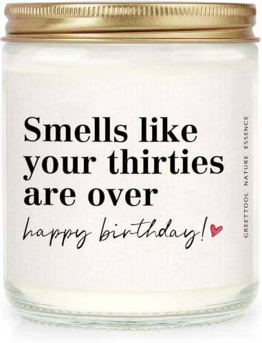 40th Birthday Candle Gift for Women & Men - Lavender & Vanilla Scent - Funny Party Decoration