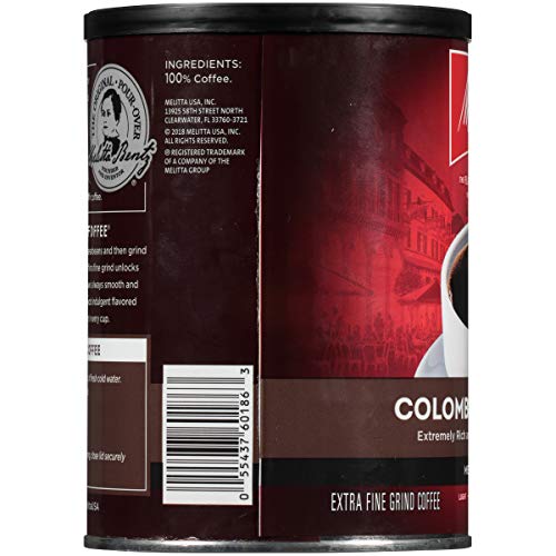 Melitta Colombian Supreme Coffee, Medium Roast, Extra Fine Grind, 11 Ounce Can