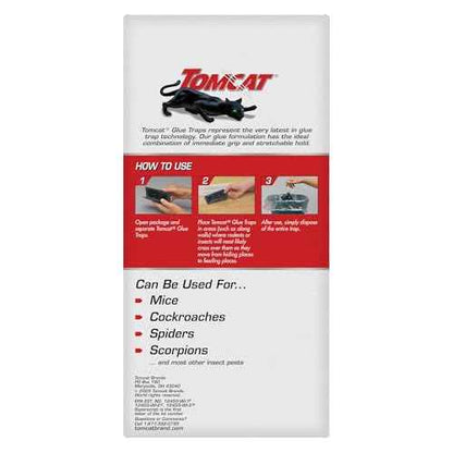 Tomcat Glue Traps Mouse Size with Eugenol for Enhanced Stickiness for Mice, Cockroaches, and Spiders, 6 Traps