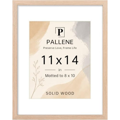 Pallene Solid Wood 11x14 Picture Frame Wall Hanging - Natural, Includes Mat