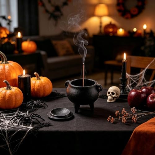 Cast Iron Incense Holder Tripod Burner Mini Cauldron Home Decor