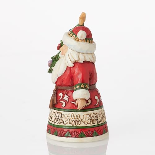 Santa Holding Tree Miniature Figurine - Holiday Home Decor, 3.66 Inch