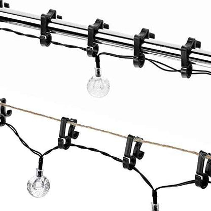 Marsui 120 Pieces Christmas Light Clips Outdoor Gutter Hooks Weatherproof String Light Hangers for Halloween Xmas Holiday Decorations (Black)