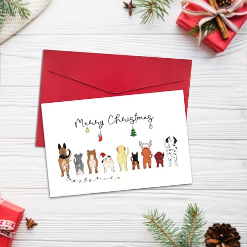 Lovely Funny Dog Christmas Card with Envelopes - Holiday Humor for Dog Lovers