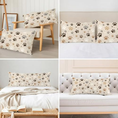 Silk Pillowcases 20x26 Inches for Hair & Skin - Beige, Taupe, Cream, Brown - 2 Pack with Zipper
