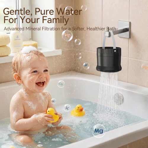 JDO Bath Filter for Tub Faucet - Matte Black Upgraded 3000 Gallon Water Filter