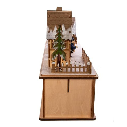 Battery-Operated LED Wooden Village Houses for Holiday Decor