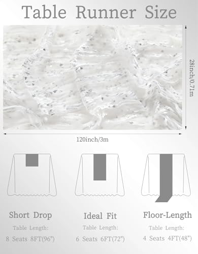 Sliver Glitter Table Runner Set - 3 Pack 28x120 Inches, Elegant Wedding & Party Decor