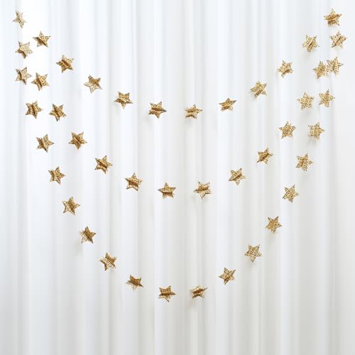Vintage Music Notes Star Garland 4 Pack - Paper Banner for Wedding Holiday Party CYSS32-B