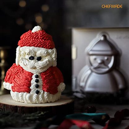 Santa Claus Cake Pan 7.5 Inch Non-Stick Christmas Bakeware - Champagne Gold