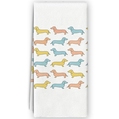 Funny Dachshund Kitchen Towels - Wiener Dog Lover Gift Set - Colorful 2
