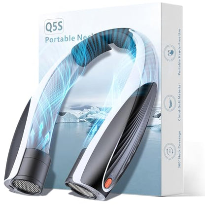 Kesguar Portable Neck Fan Black & White 20H Runtime Rechargeable USB