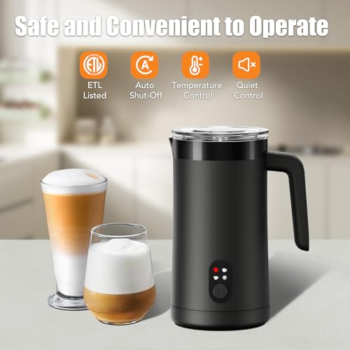 Electric Milk Frother 13.5oz Large Capacity Foam Maker Black - Multifunctional