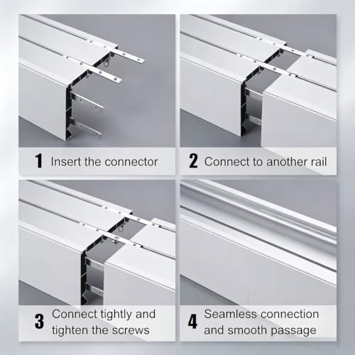 Side-Mount Wall Mount Curtain Pelmet with Double Track 3-in-1 Hidden Box Cover - 1.6m / 5.2ft