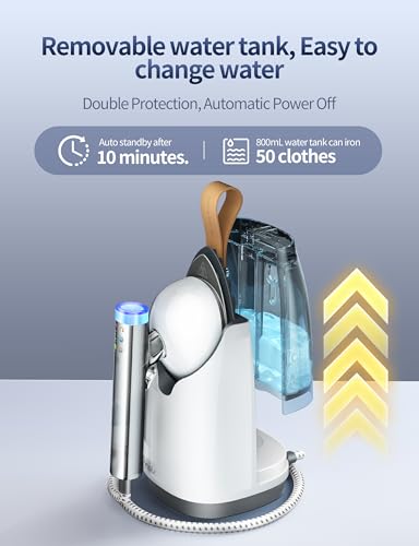 Sundu 2-in-1 Clothes Steamer Handheld & Standing with Auto Shut-Off - White Silver