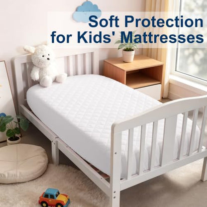 Waterproof Crib Mattress Protector 2-Pack White 28x52 +8 Inches