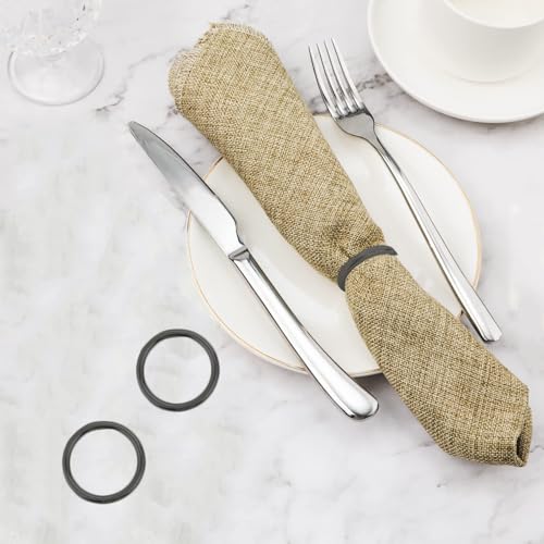 Black Napkin Rings - 10 Pcs Stainless Steel Dinner Decor - Variation of THIS listing