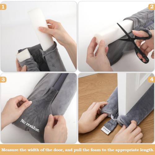 Adjustable Door Draft Stopper - Soundproof, Dustproof, and Insulation for Gaps 26-36 Inch - Grey