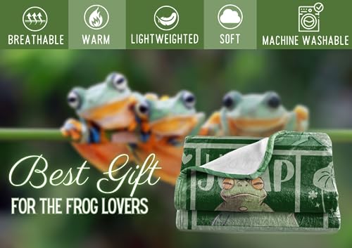 Frog Gifts Blanket for Women - Flannel Throw 50x65 Inches - Frog Lover Gift - Variation 03-Frogs Are