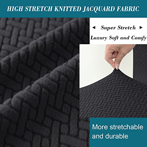 Rectangle Bar Stool Cover 2 Pack Black - Stretchable, Protective Slipcovers for 14-20in Chairs - Variation of THIS listing