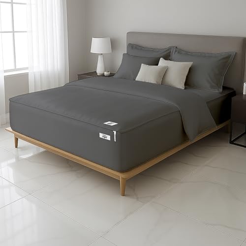 RV King Size Zipper Fitted Sheets 72x80 Inch Cotton Blend Satin Finish Easy Change