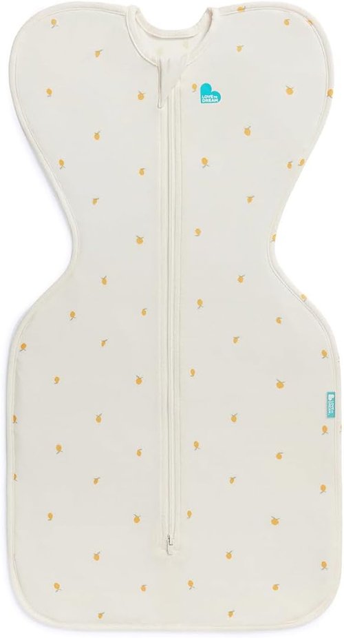 Love to Dream Swaddle UP - Silky-Lux 1.0 TOG, 100% Viscose from Bamboo, Snug Fit for Newborns 5-8.5 lbs | Cream Lemons