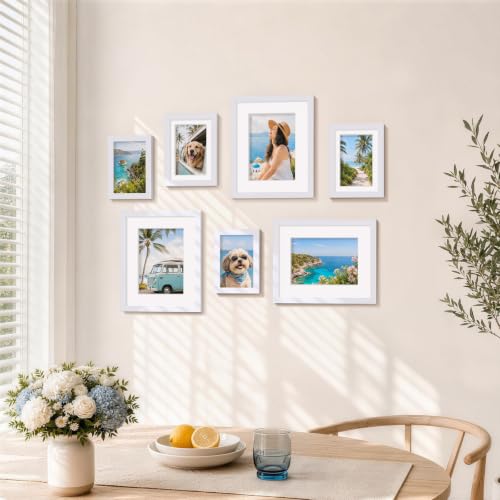 decorUhome White Picture Frames Set of 20 for Wall & Tabletop Display