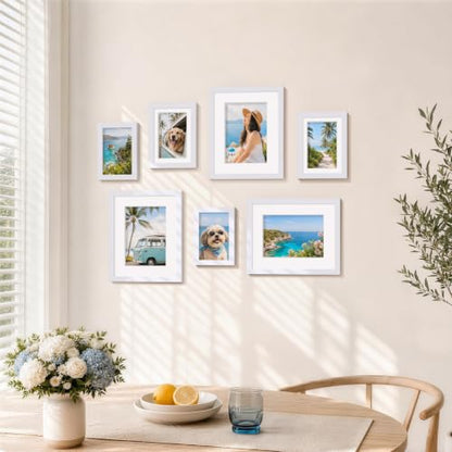 decorUhome White Picture Frames Set of 20 for Wall & Tabletop Display