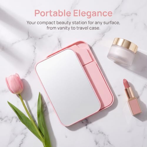 8.5 Inch Portable Folding Makeup Mirror with Adjustable Stand - Vanity & Travel