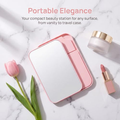 8.5 Inch Portable Folding Makeup Mirror with Adjustable Stand - Vanity & Travel