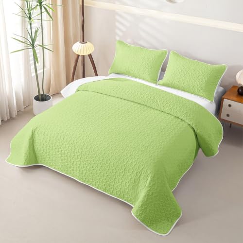 Erosebridal Lime Green Twin Quilt Set with Pillowcase - All Season Bedspread for Kids and Teens