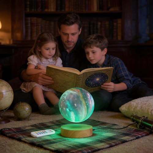 Levitating Moon Lamp with 16 Colors & 20 Modes - Floating Spinning LED Moon Light - Galaxy Moon Variation of This Listing