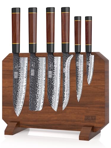 HOSHANHO 8-Inch Knife Set with Magnetic Wooden Block - Japanese Kitchen Cutlery