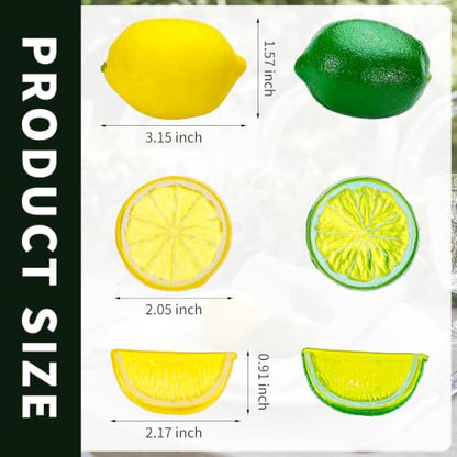 Artificial Lemons Kit - Realistic Fake Yellow Lemons for Kitchen Decor & Parties