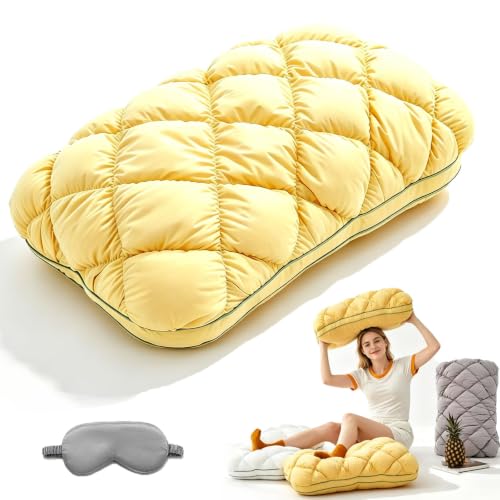 Japanese Cooling Pillow Puff Pillow for Sleeping - Yellow