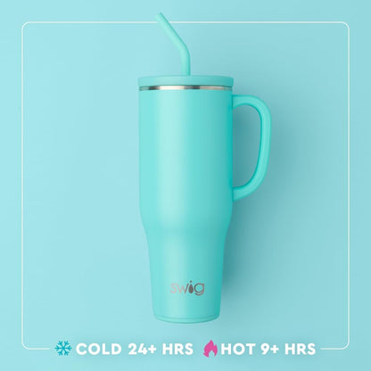 Swig Life 40oz Mega Mug - Extra Large Insulated Tumbler with Handle & Straw | Cup Holder Friendly