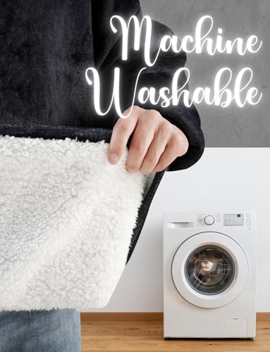 Wearable Hoodie Blanket for Adults - Papa Gifts One Size Hooded Throw