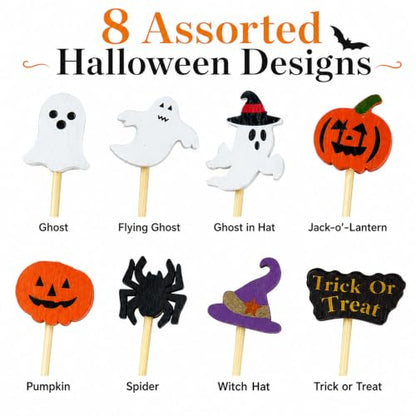 Halloween Cocktail Picks - 150PCS 5.2 Inch Bamboo Party Appetizer Toothpicks