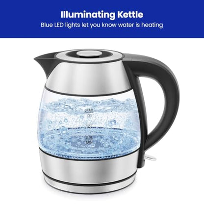 Electric Tea Kettle 1.2L Stainless Steel 1500W Removable Lid