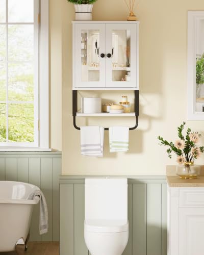 Wall-Mounted Bathroom Medicine Cabinet with Mirror and Towel Bar