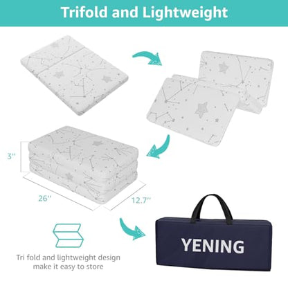 Breathable 38x26 Baby Pack and Play Mattress Pad with Fabric Cover - Foldable Travel Crib Mattress