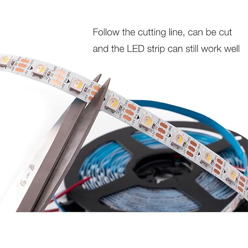 DC5V RGBW LED Strip Light 16.4ft 150 LEDs IP65 Individually Addressable Multi-Color