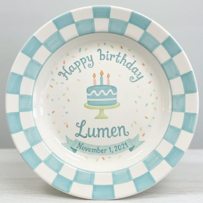 Personalized Ceramic Birthday Plate for Boy - Multi 5 - Custom Keepsake Gift for Milestones