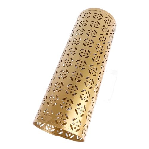 Gold Large Indoor Metal Umbrella Stand with Copper Pattern - Rust-Resistant Storage