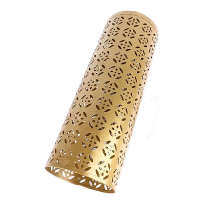 Gold Large Indoor Metal Umbrella Stand with Copper Pattern - Rust-Resistant Storage